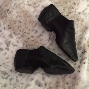 Black Leather Jazz Dance Shoes